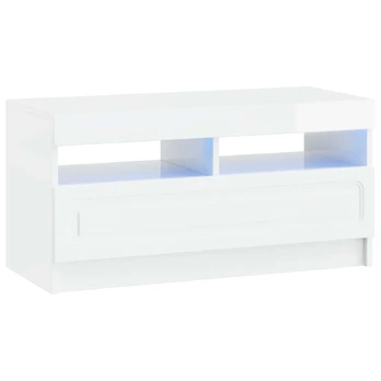 LED televizoriaus spintelė Itin blizgi balta Apdirbta mediena