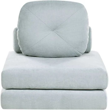 Beliani Viengulė išskleidžiama sofa OLDEN, šenilinė, mėlyna
