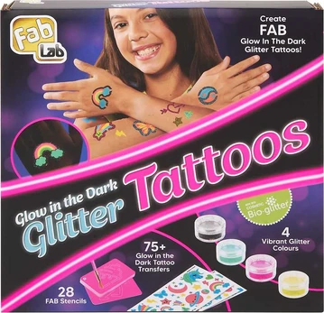 FabLab Glow Tattoos - pimeässä hohtavat kimalletatuoinnit