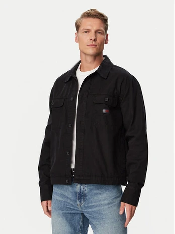 Tommy Jeans Marškinių švarkas DM0DM23919 Juoda Regular Fit