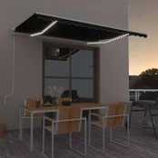 Automatinė markizė su LED/vėjo jutikliu, antracito, 400x350cm kaina