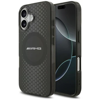 Mercedes Case AMG Double Layer Transparent Graphics MagSafe for iPhone 17 juodas