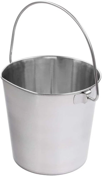 Show Tech Pail Flat Side - Nerūdijančio plieno kibiras su plokščia puse, narvui - 3.8L