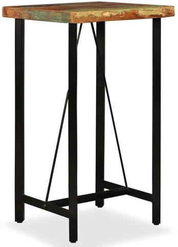 Baro stalas, perdirbtos medienos masyvas, 60x60x107cm