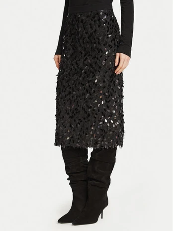 Marella Midi sijonas 2623106062200 Juoda Regular Fit