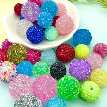 Derva karoliukai, 12pcs/20mm Random Mixed Colors