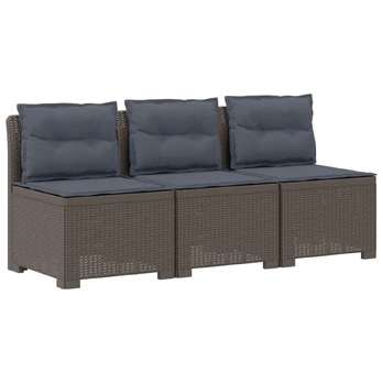 3-vietė sodo sofa su pagalvėlėmis, Rattan išvaizda PP