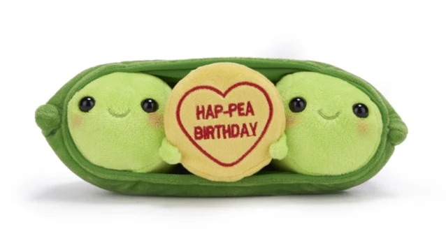Love Hearts 9" Hap-Pea Birthday Plush Gift