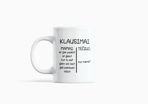 Puodelis Klausimai mamai, tėčiui, 300ml