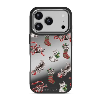 Merry Kitty - iPhone 17 Pro Case, Elite Mirror Dark (MagSafe) / Silver