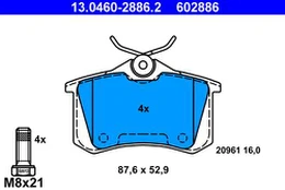 ATE 13.0460-2886.2 Brake pad set