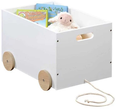 Toy box on wheels, baltas, KESPER