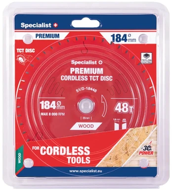 SPECIALIST+ pjovimo diskas Cordless 184x48Tx20/16mm
