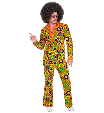 „70-ųjų GROOVY STYLE – geltoni apskritimai“ (striukė, kelnės)