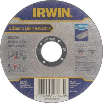 IRWIN DISKAS ALIUMINIUI PLOKŠČIAS 115mm x 1,6mm x 22,23mm…