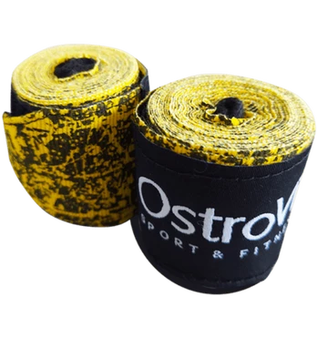 OstroVit Boxing bandage, Yellow and black, 2,5 m