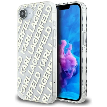 Dėklas Karl Lagerfeld IML Repeat Logo do iPhone 16e auksinė