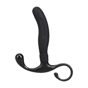 OptiMALE Smooth Silicone Prostate Massager Black 11.4cm Ergonomic Design