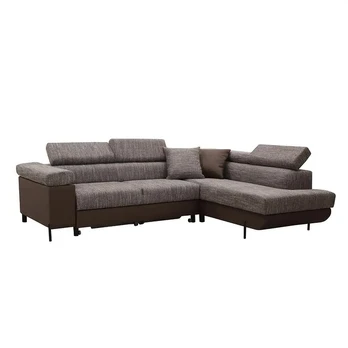 Kampinė sofa su miegojimo funkcija ADI, ruda/ruda