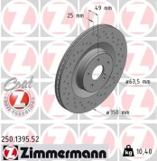 Stabdžių diskas ZIMMERMANN 250.1395.52 kaina