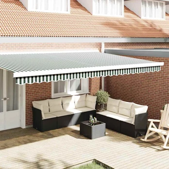Markizės apdailė Žalia ir balta 4.8 x 0.2 m Drobė