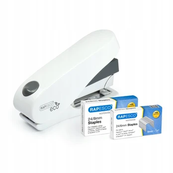 Stapleris Rapesco Luna Eco baltas su segtukais