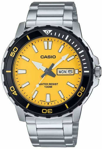 Laikrodis vyrams Casio DIVER Geltona Sidabras