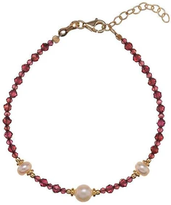 Alisia Charming garnet bracelet with real pearls AL5178.01.029