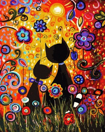 Tapybos rinkinys "Black on a colorful background"