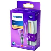 "Philips" LED žvakių kaitinimo siūlas E14 4,3W 2700K 2vnt