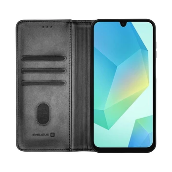 Evelatus Samsung Galaxy A56 knygų dėklas Folio Slim Black