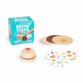 Tease & Please Hitty Titty Game - Fast-Paced Party Card Set with Bell
