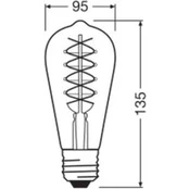 OSRAM LED lemputė "Vintage 1906 Edison", auksinė, E27, 4,8 W, 822, dim.