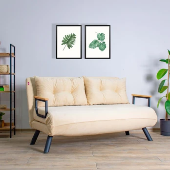 Dvivietė sofa-lova Sando 2-Seater-Cream Kremas