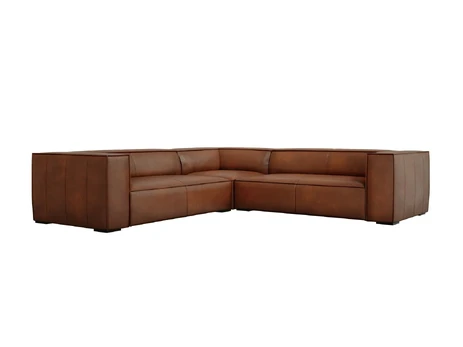 Genuine Leather Symmetrical Corner Sofa, "Turin", 5 Seats, 280x280x68 Made in Europe
