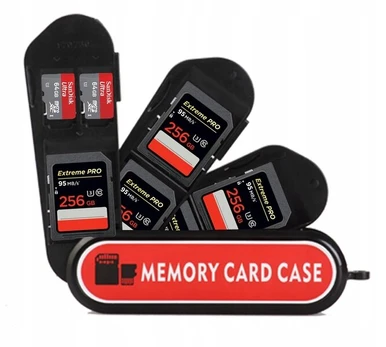 Dėklas kortelėms Sd ir Microsd, 7 vietos, Abs, juodas