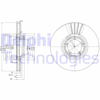 DELPHI BG3365 Brake Disc