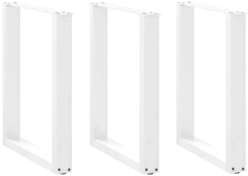 Kavos staliuko kojelės, U formos, 3 vnt., balta, 70x(72-73) cm