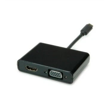Secomp STANDARD USB adapteris C tipo – HDMI/VGA adapteris, vyriška/moteriška, juodas, 0,1 m