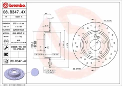 Stabdžių diskas BREMBO 08.B347.4X kaina