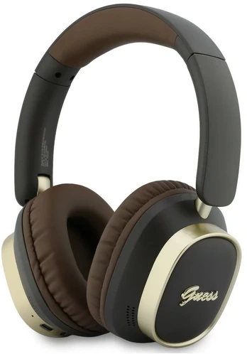 „Guess“ „Bluetooth“ ENC „Rectangle Metal Script“ ausinės, rudos spalvos