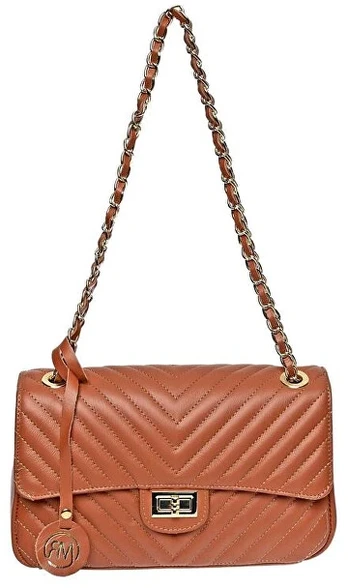 Roberta M Women's leather handbag RM2213 Cognac