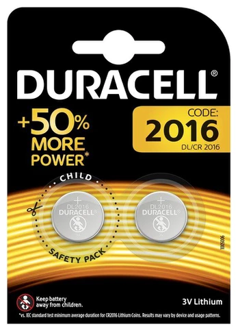 Duracell CR2016 Ličio Elementai 3V 2 vnt. DL2016