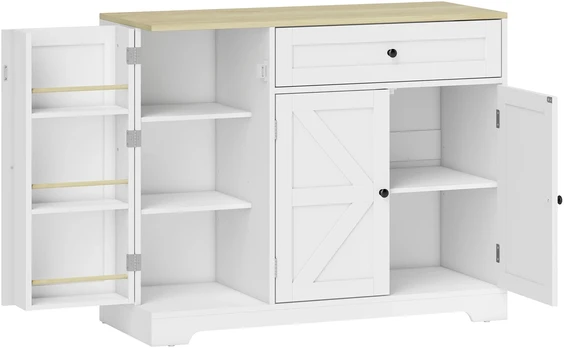 Aosom Komoda 100x40x81 cm Balta MDF
