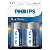 Battery Philips Ultra Alkaline D 2-blister kaina
