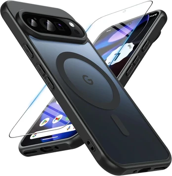 Owkey dėklas Google Pixel 9/9 Pro su Magsafe ir grūdintu stiklu, juodas