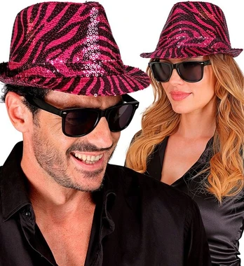 PINK ANIMALIER SEQUIN FEDORA