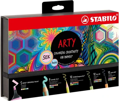 Stabilo Arty gaveæske pastel sortiment 50 dele