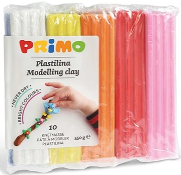 Plastilinas PRIMO, 10 spalvų x 55 g