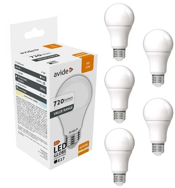 Avide LED lemputė 8W E27 4000K 5vnt